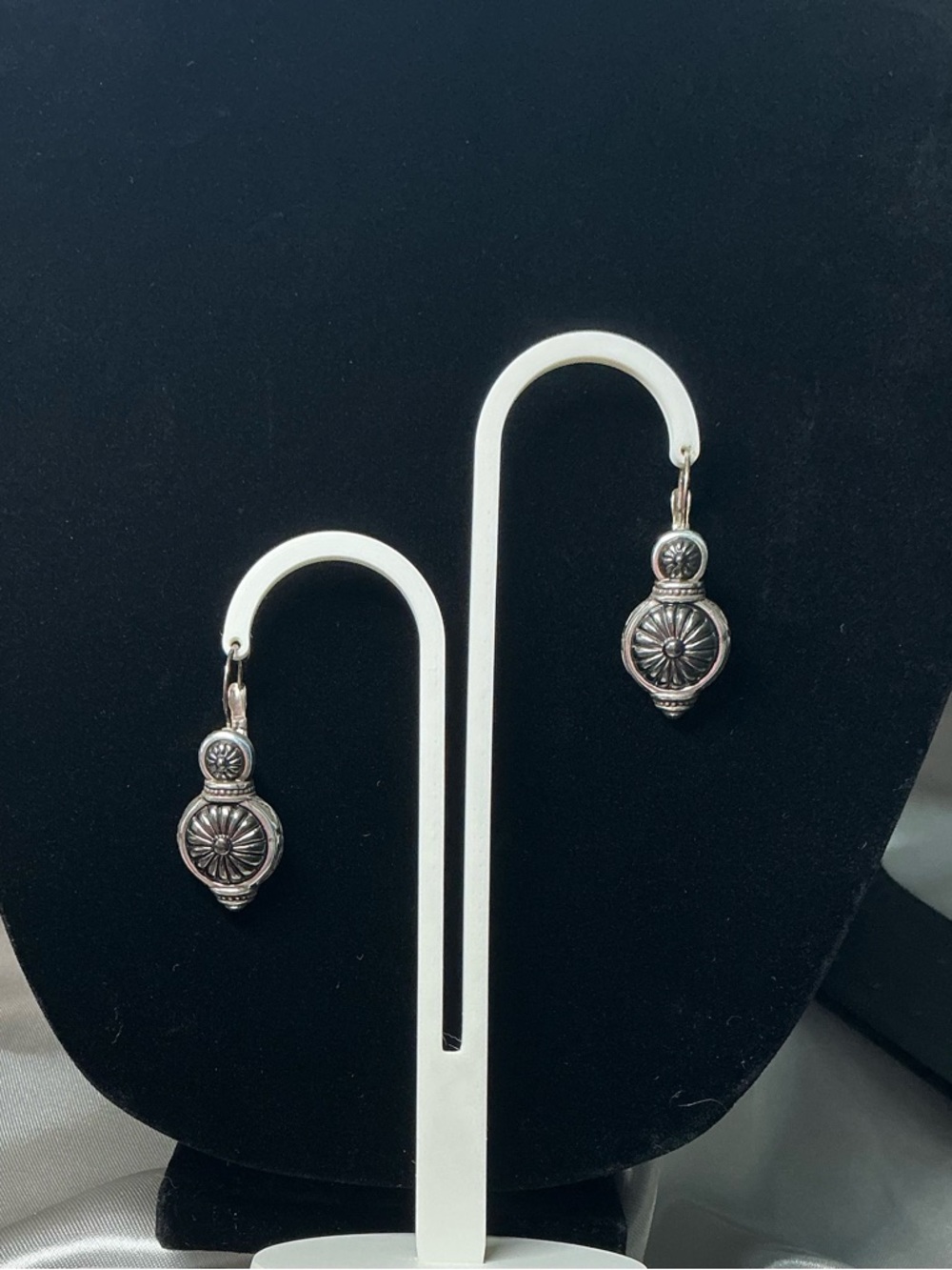 Brighton Silver-Tone Floral Drop Earrings - Silver
